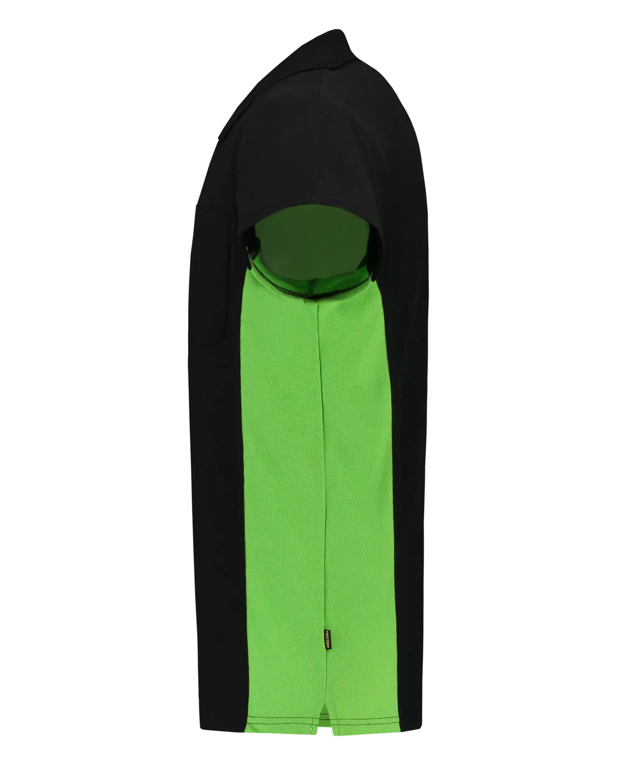 Pocket Polo-Shirt Bicolor "202002" Workwear in XS, black/lime - Thumbnail 3