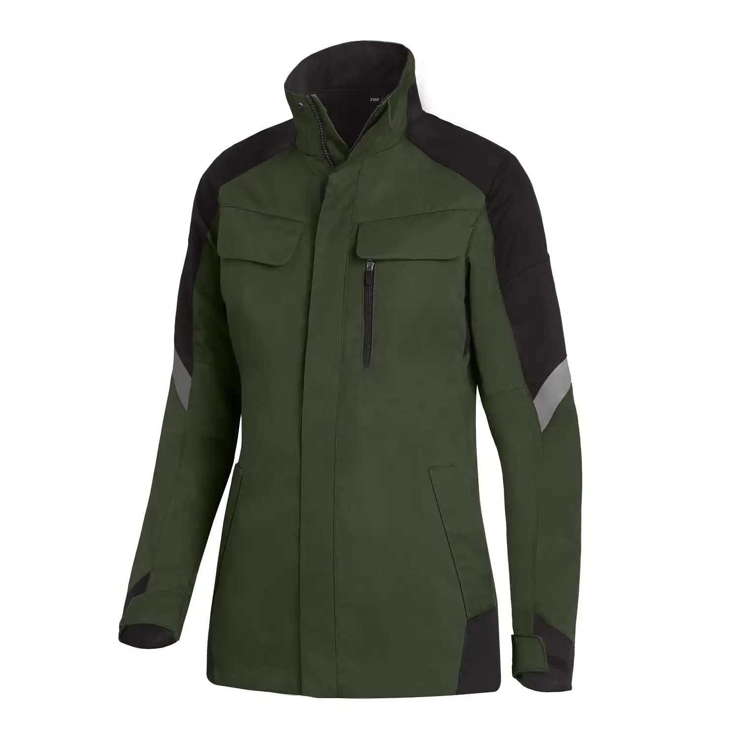 Damen Arbeitsjacke "ANDREA" in oliv/schwarz, M - Thumbnail 1