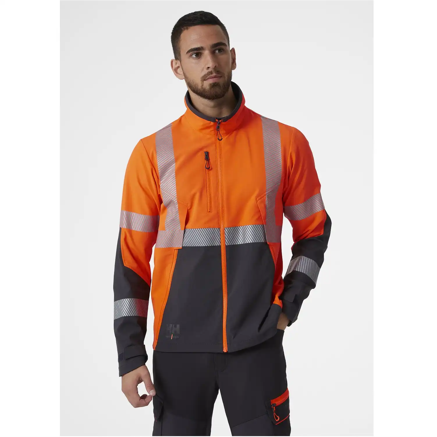 Warnschutz Stretch-Bundjacke ICU BRZ in orange/schwarz, XS - Thumbnail 3