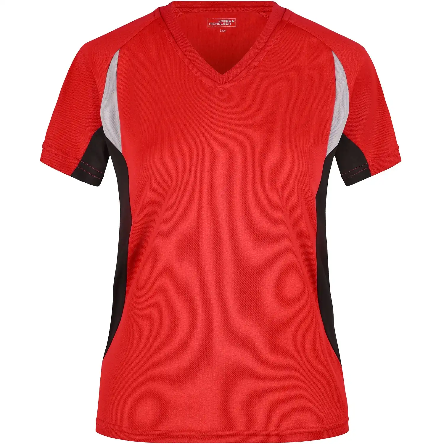 Damen Funktions-Laufshirt "JN390" in red/black, L - Bild 1