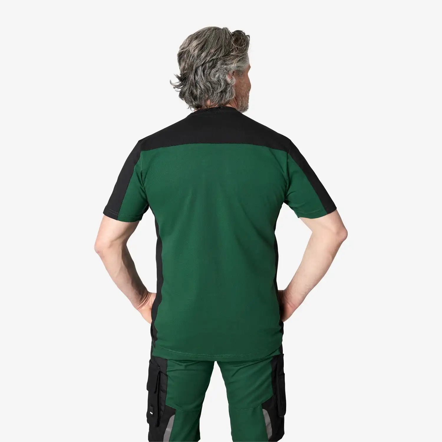 T-Shirt zweifarbig "MARC" in grün/schwarz, XL - Thumbnail 2