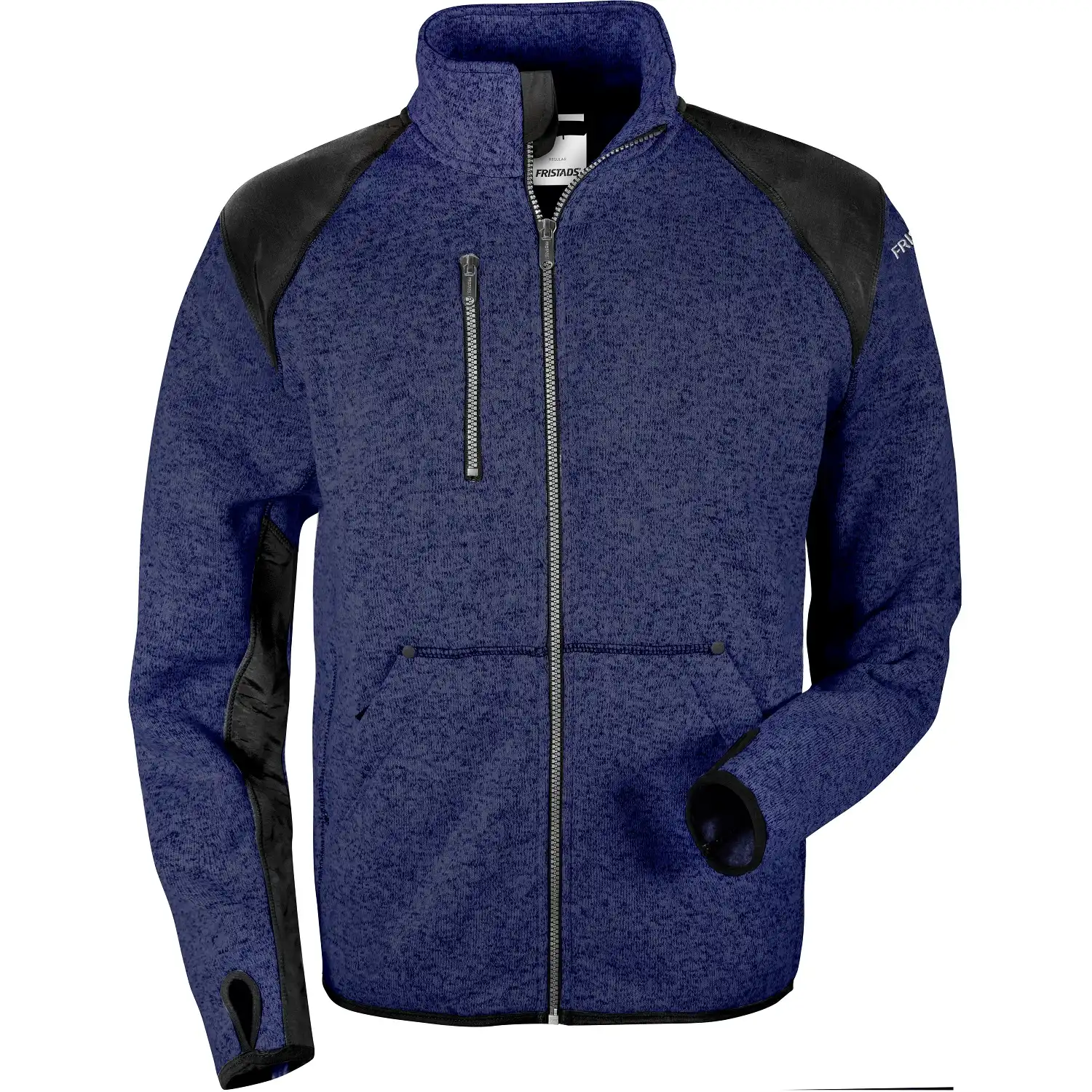 Strick-Fleecejacke "7451 PRKN" in blau/schwarz, XS - Thumbnail 1