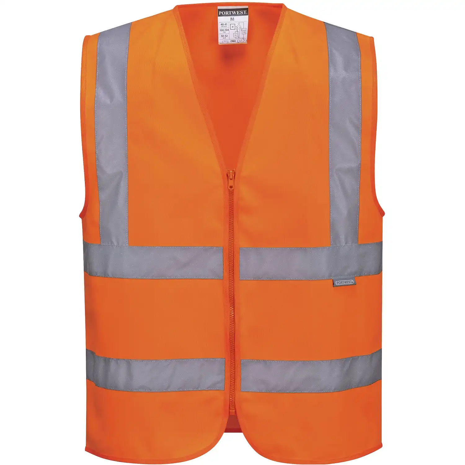 Warnweste mit Reißverschluss "C375" Kl. 2 in Orange, L - Bild 1