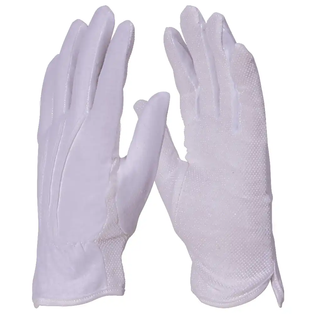 Trikot - Baumwollhandschuhe mit Micro-Noppen, weiß in 10 (XL) - Thumbnail 1