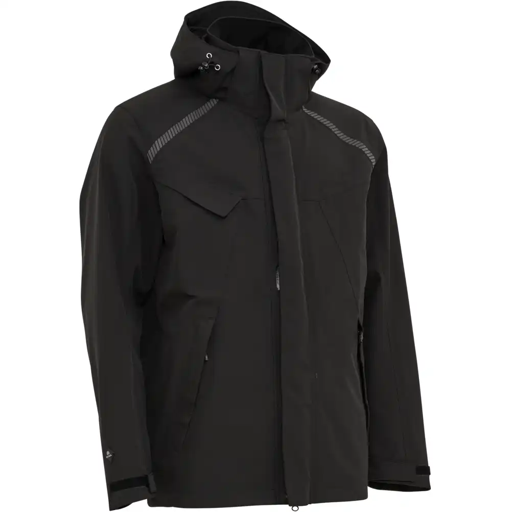 Regenjacke "186101" Stretch in schwarz, L - Thumbnail 1