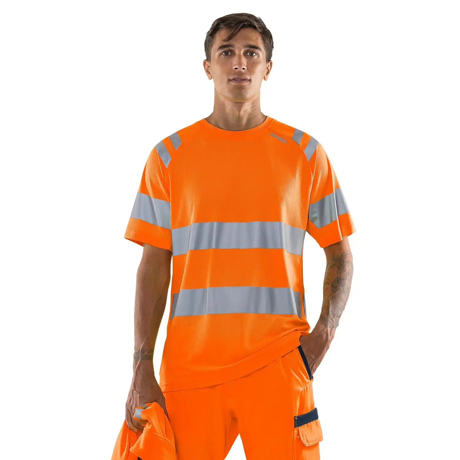 Warnschutz T-Shirt "7860 GPST" Kl.3 in Orange, L - Thumbnail 6