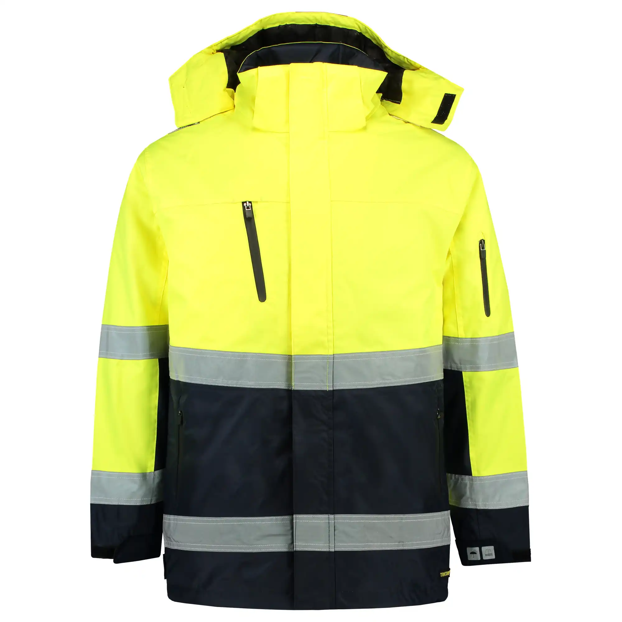 Warnschutz Regenparka 3-in-1 "403004" Safety in yellow/navy, 6XL - Thumbnail 1