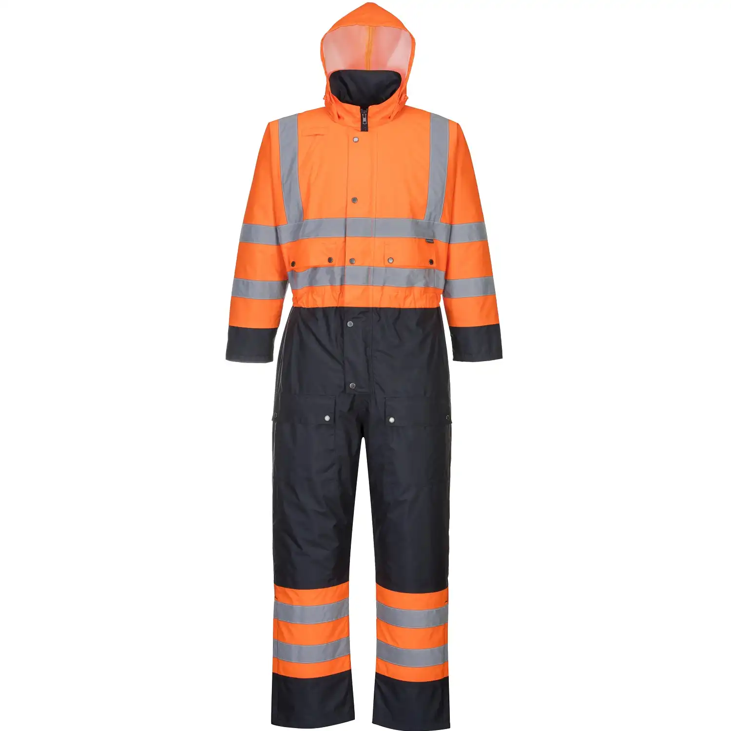Warnschutz Winter Overall "S485" Kontrast in orange/marine, L - Thumbnail 1