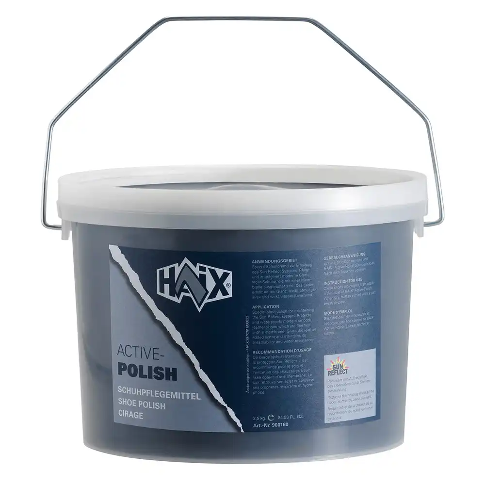 Schuhcreme für Schuhe mit Membran Schwarz 2.5 kg-Eimer - Thumbnail 1