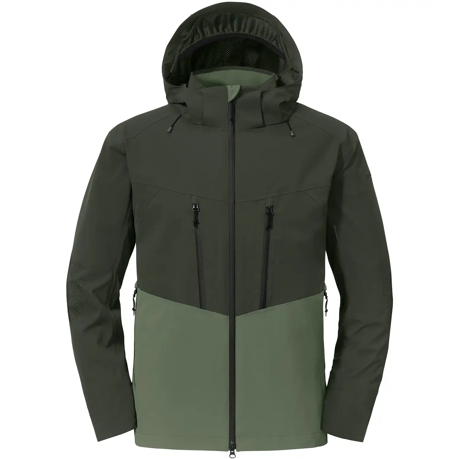 Regenjacke "SCHUTZSCHILD" Zipin in grün, L - Bild 1
