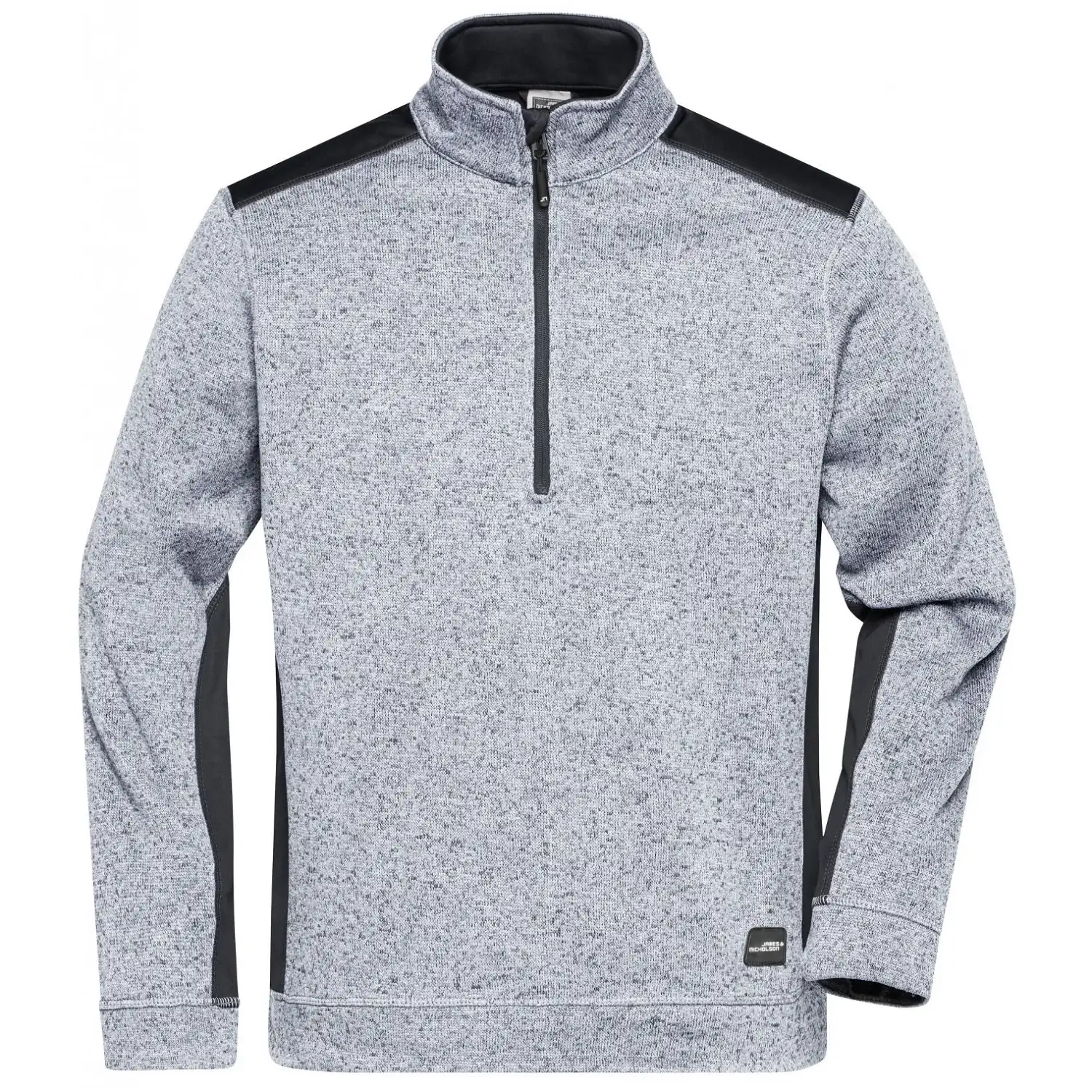 Strick Fleece Jacke "JN864" in white-melange/carbon, XL - Bild 1