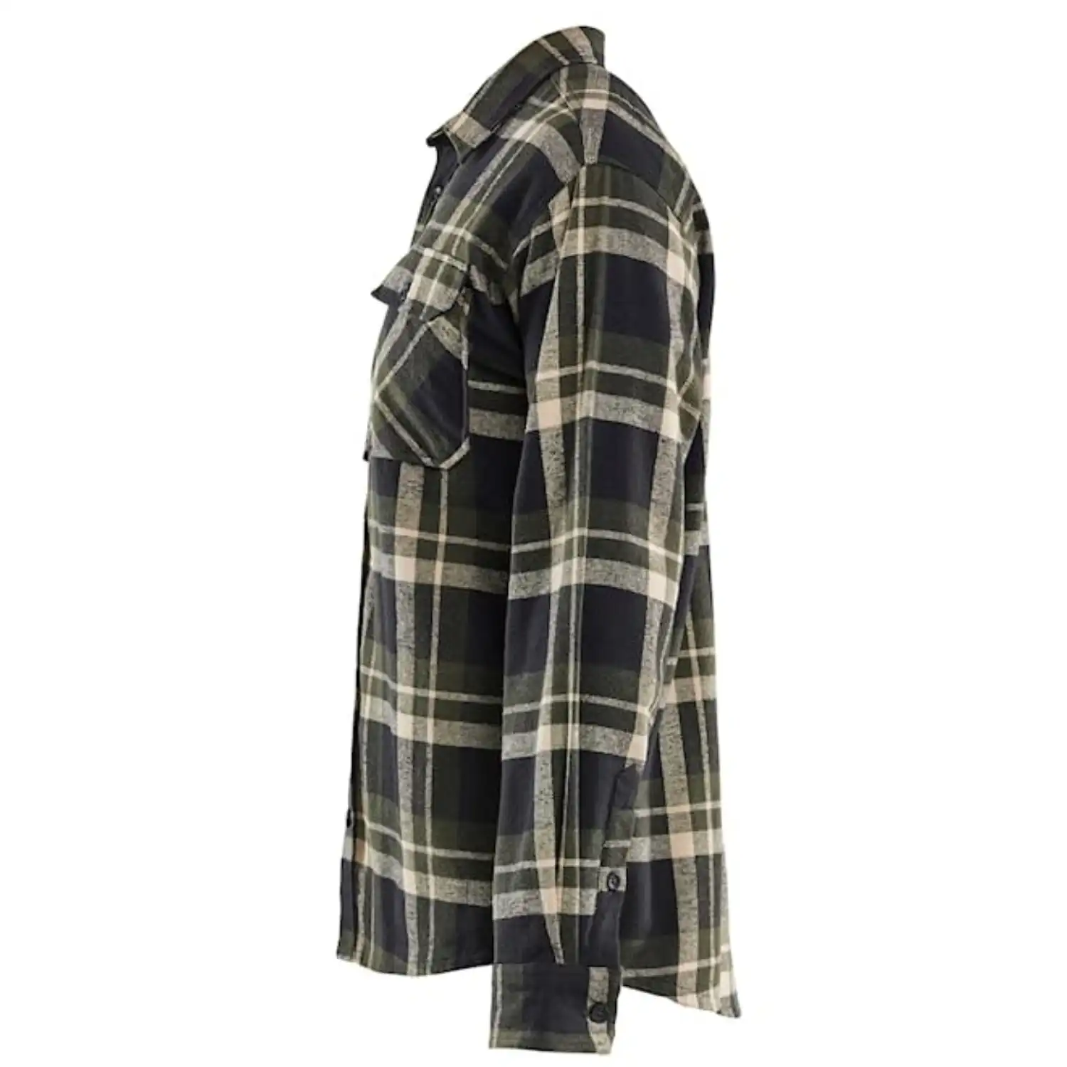 Flanellhemd "STRIKER" in waldgrün/schwarz, M - Thumbnail 3