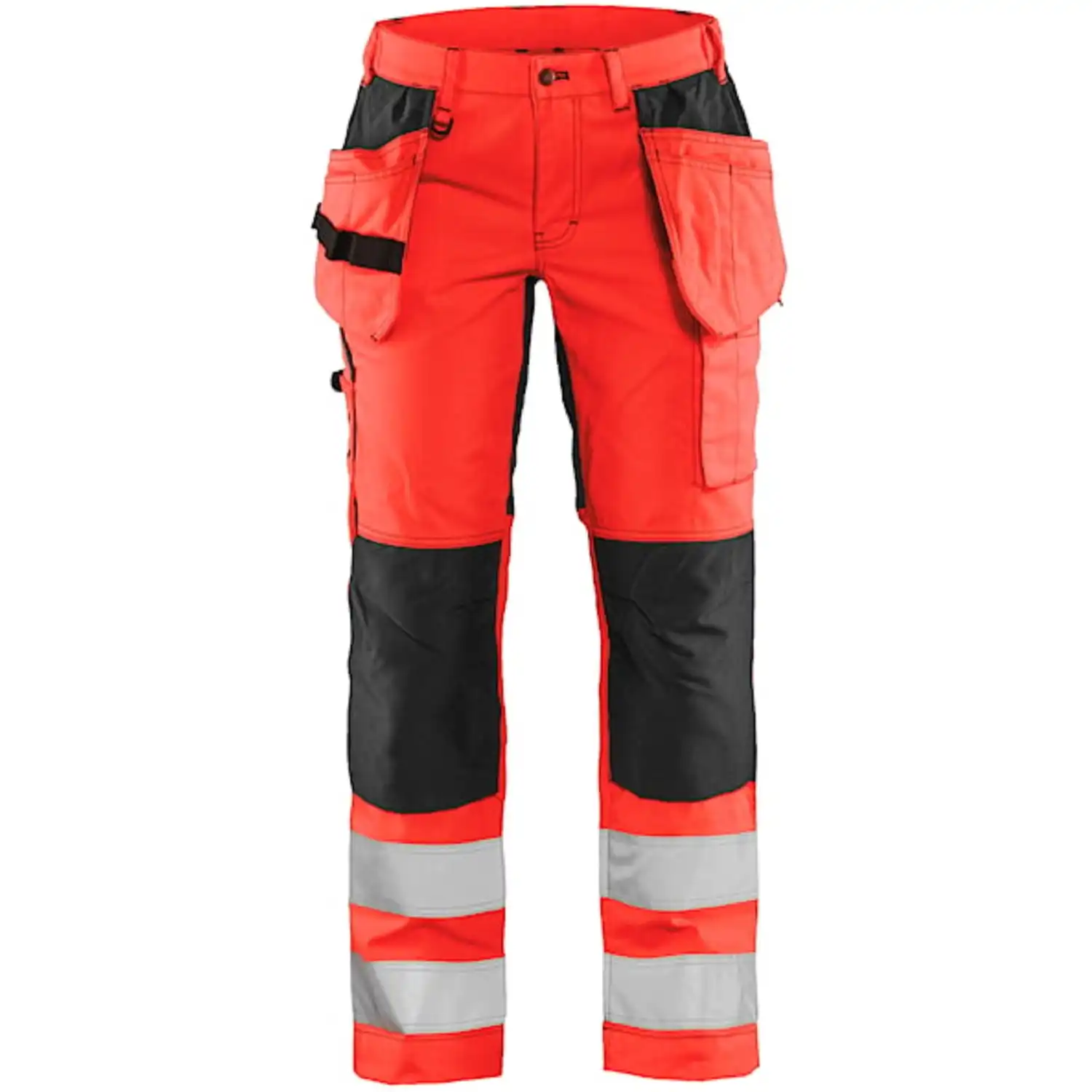 Damen Warnschutz Handwerkerhose "7163" in rot/schwarz, C38 - Bild 1