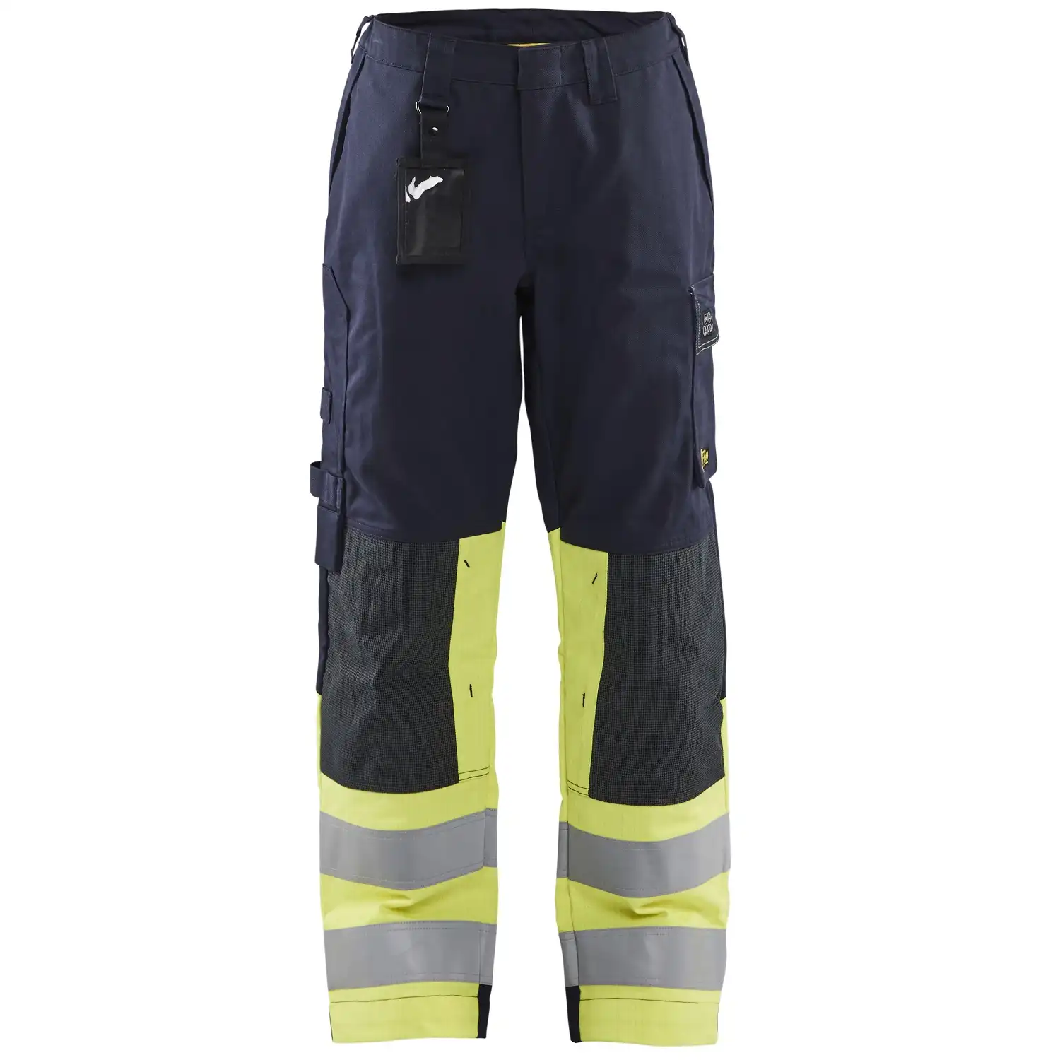 Damen Multinorm Bundhose "7181" marine/gelb in C44 - Thumbnail 1