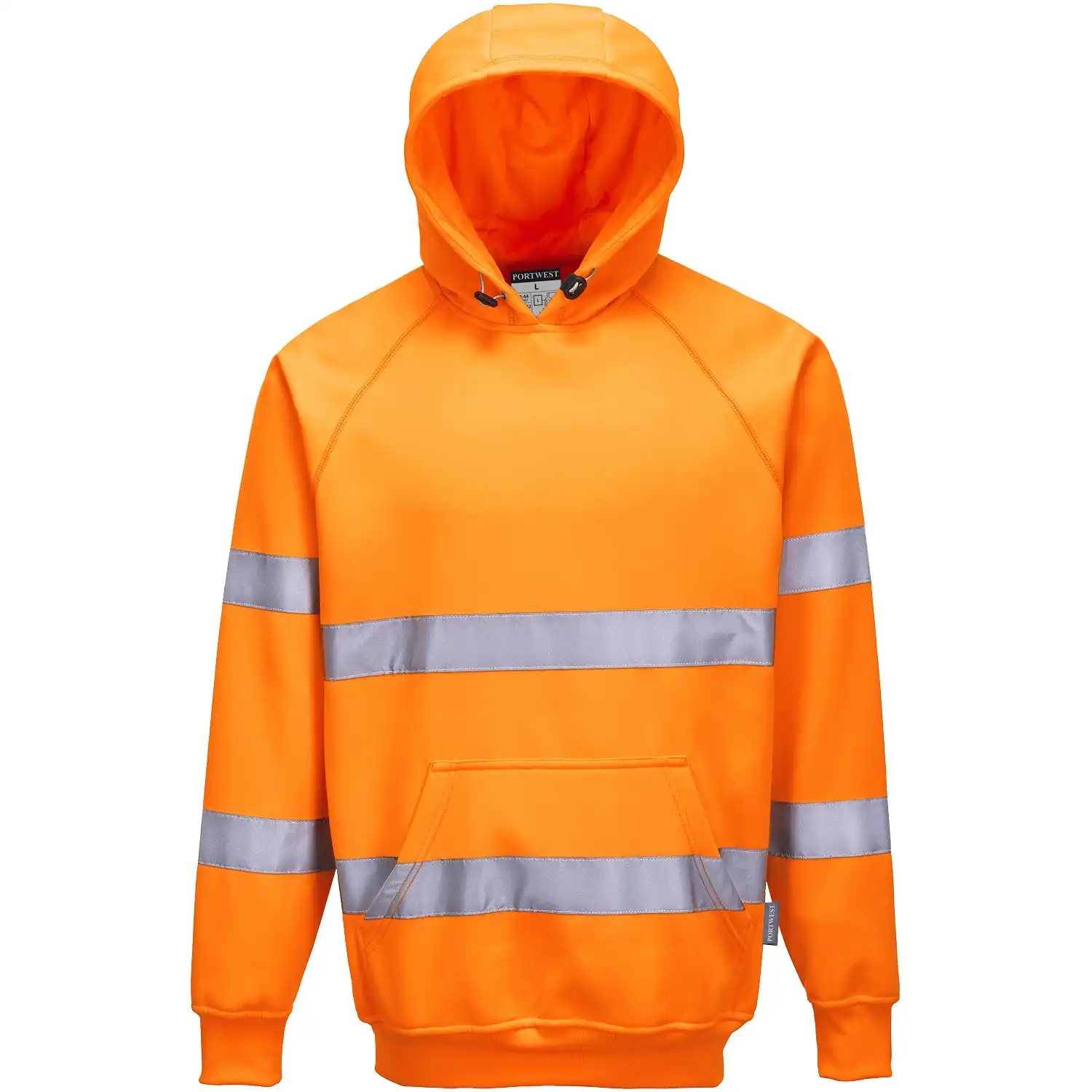 Warnschutz Kapuzen-Sweatshirt "B304" in Orange, XL - Thumbnail 1