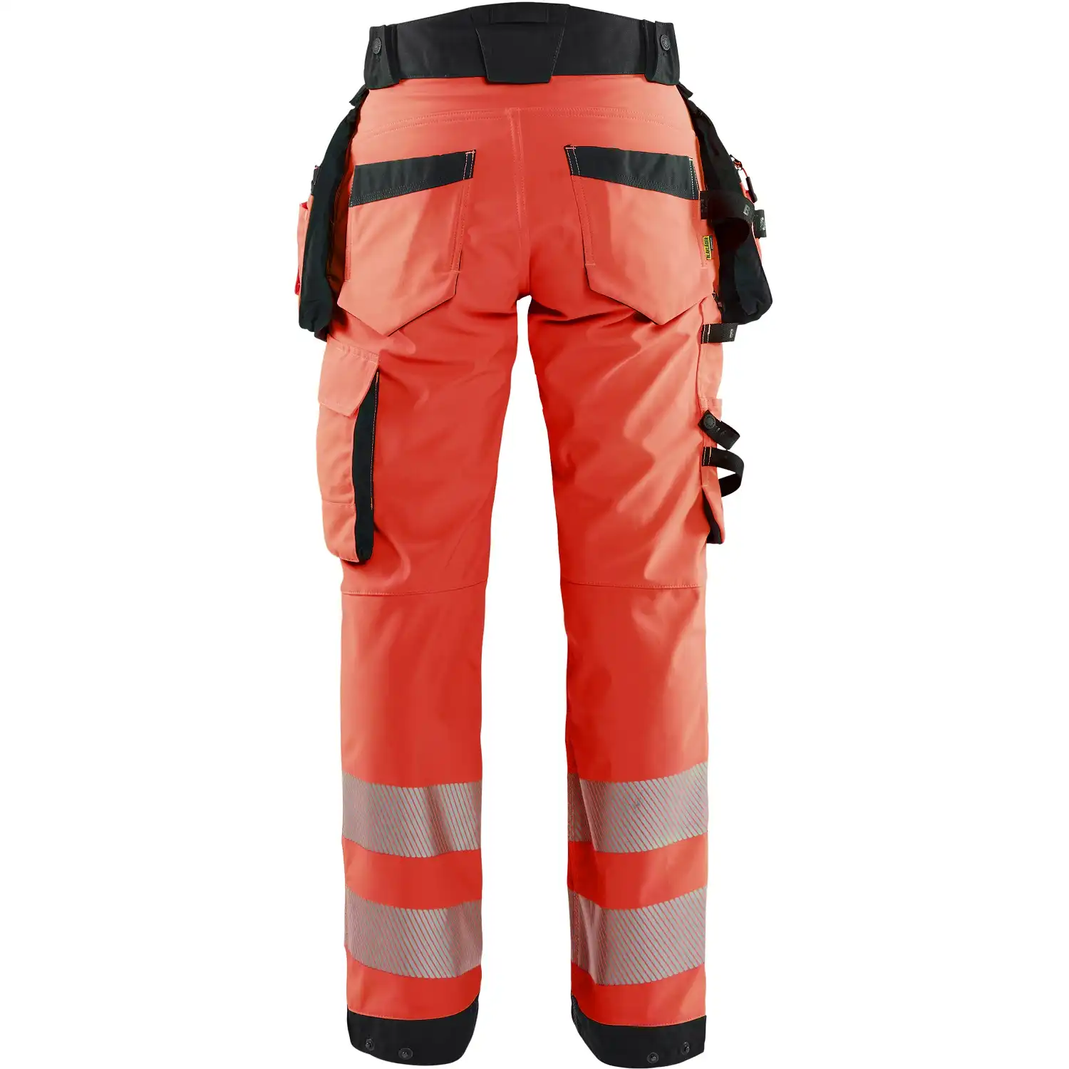 Damen Warnschutz Softshell Handwerkerhose "7118" Kl. 2 in rot/schwarz, C36 - Thumbnail 2