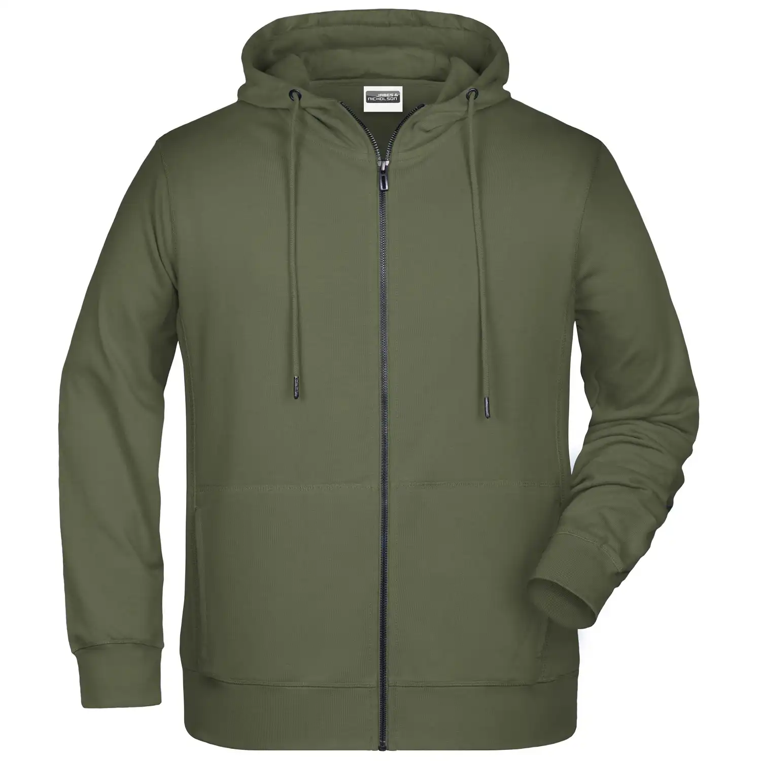 Zip Hoody mit Kapuze "8026" in olive, 3XL - Bild 1