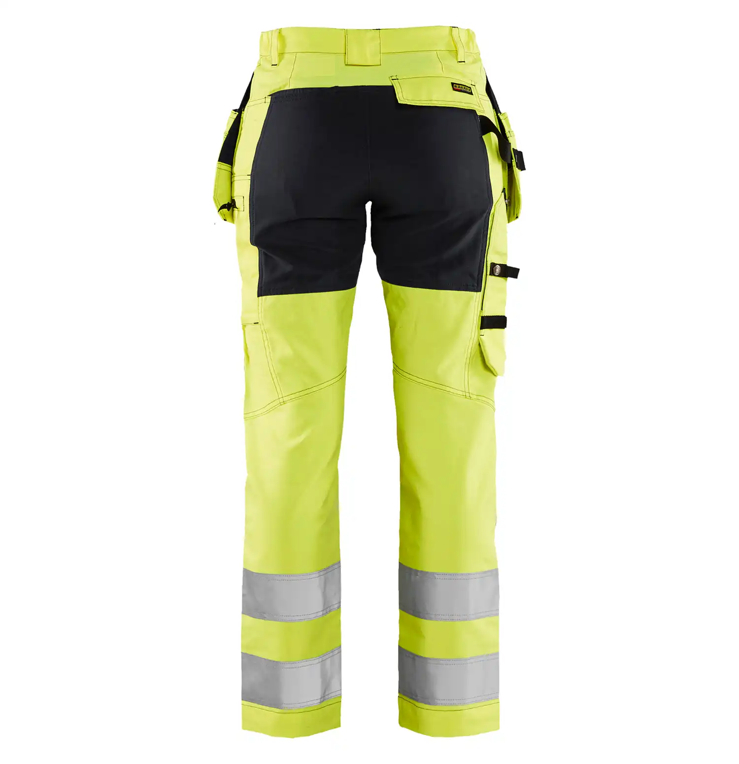 Damen Warnschutz Handwerkerhose "7163" in gelb/schwarz, C34 - Thumbnail 2