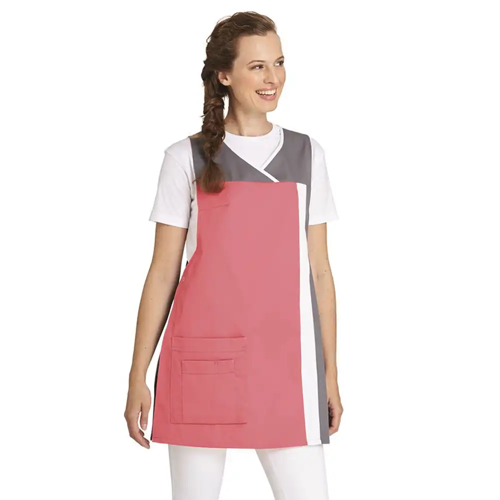 Damen-Überwurfschürze "08/2527" in dunkelrosa/grau, II (42-48) - Bild 1
