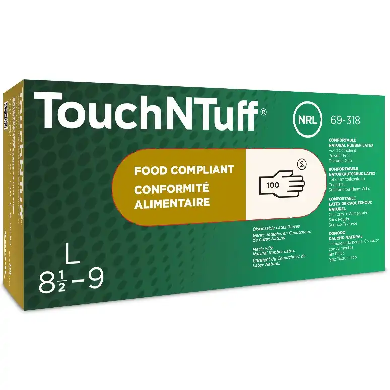 Latex Einweg Handschuhe TouchNTuff® 69-318 | 100 Stück pro Box in 9 (L) - Thumbnail 1