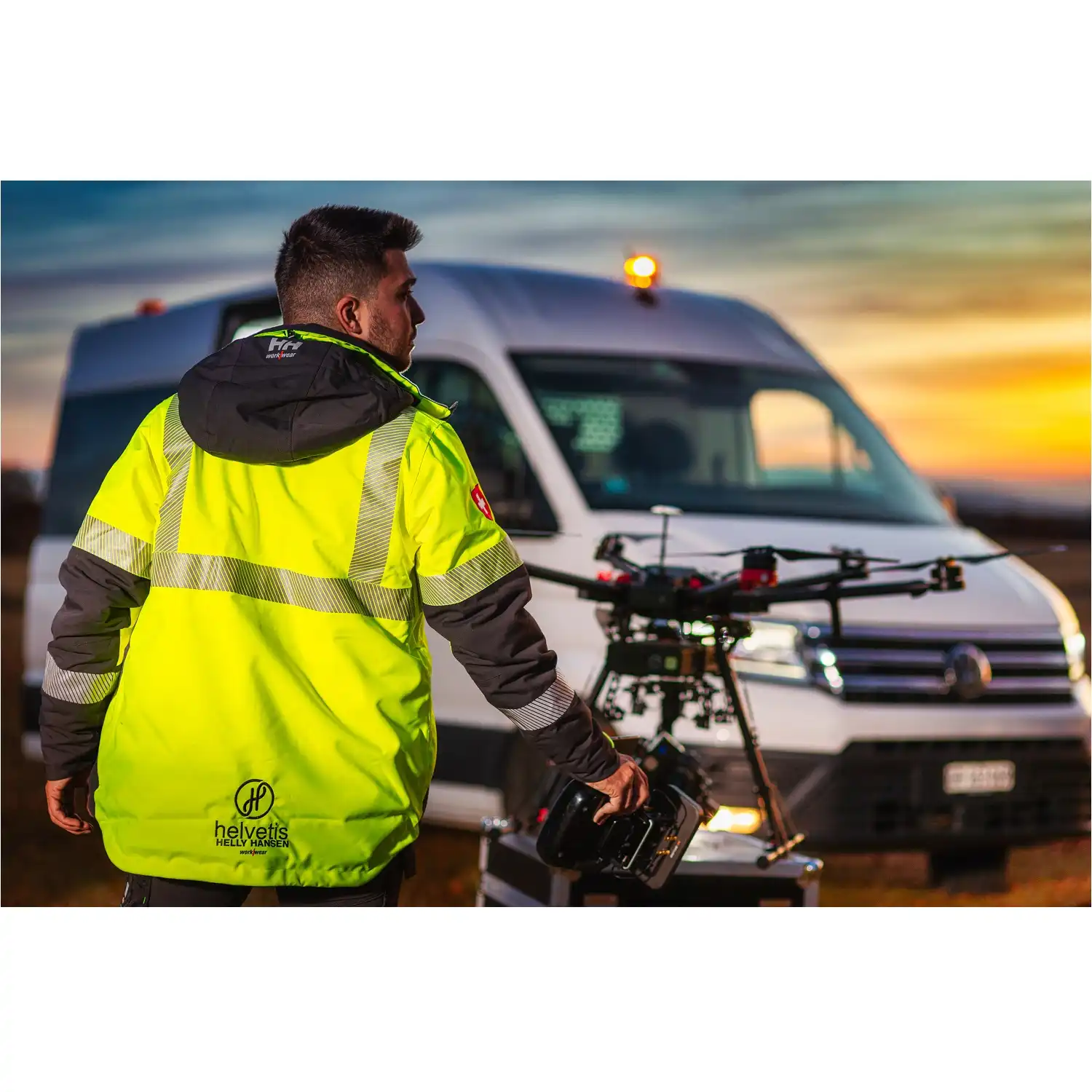 Warnschutz Regenjacke "ICU" in orange/schwarz, S - Thumbnail 3