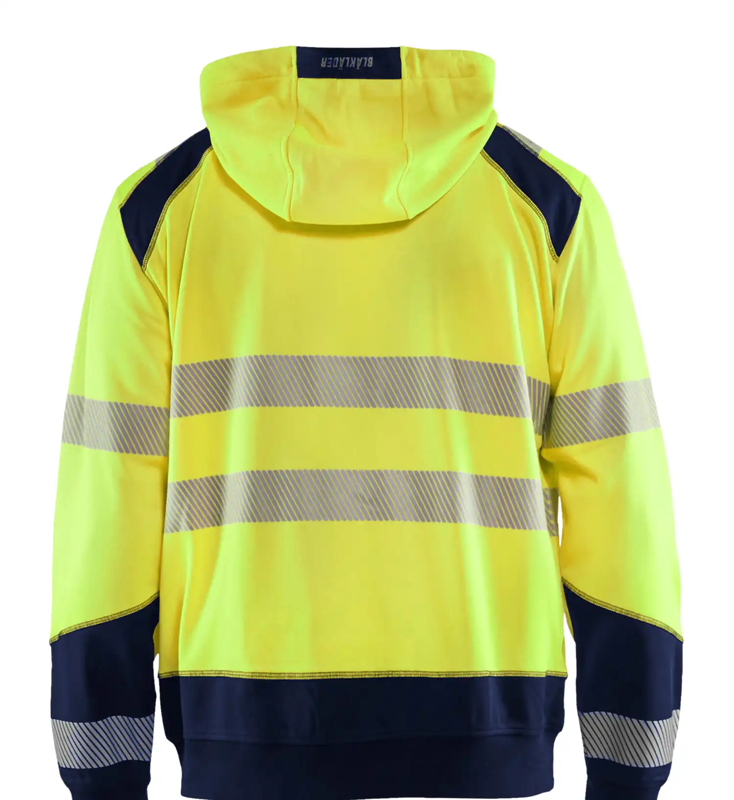 Warnschutz Kapuzen-Sweatjacke "3546" in gelb/marine, 3XL - Thumbnail 2