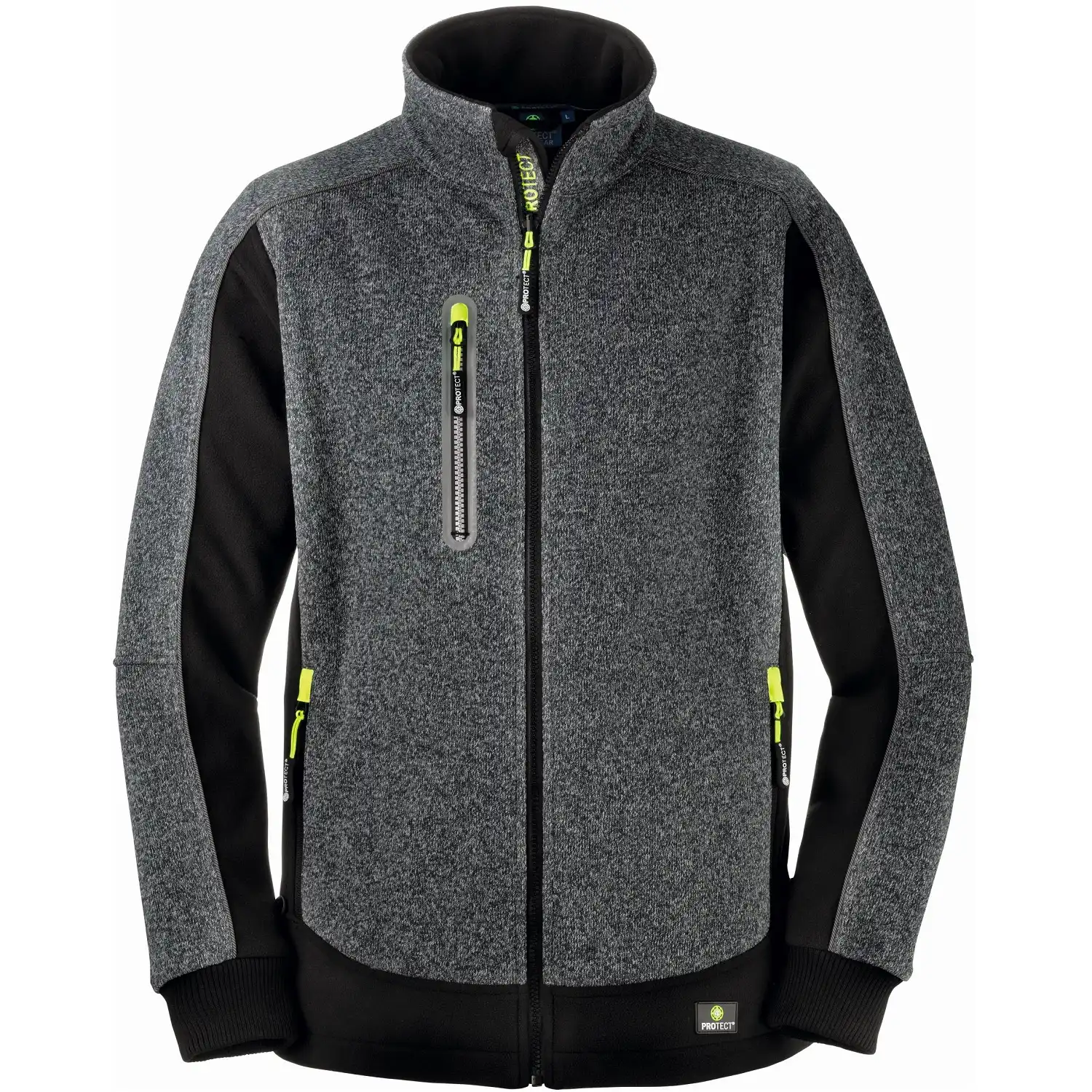 Strick-Fleecejacke "MAINE" grau-melange in XXL - Thumbnail 1