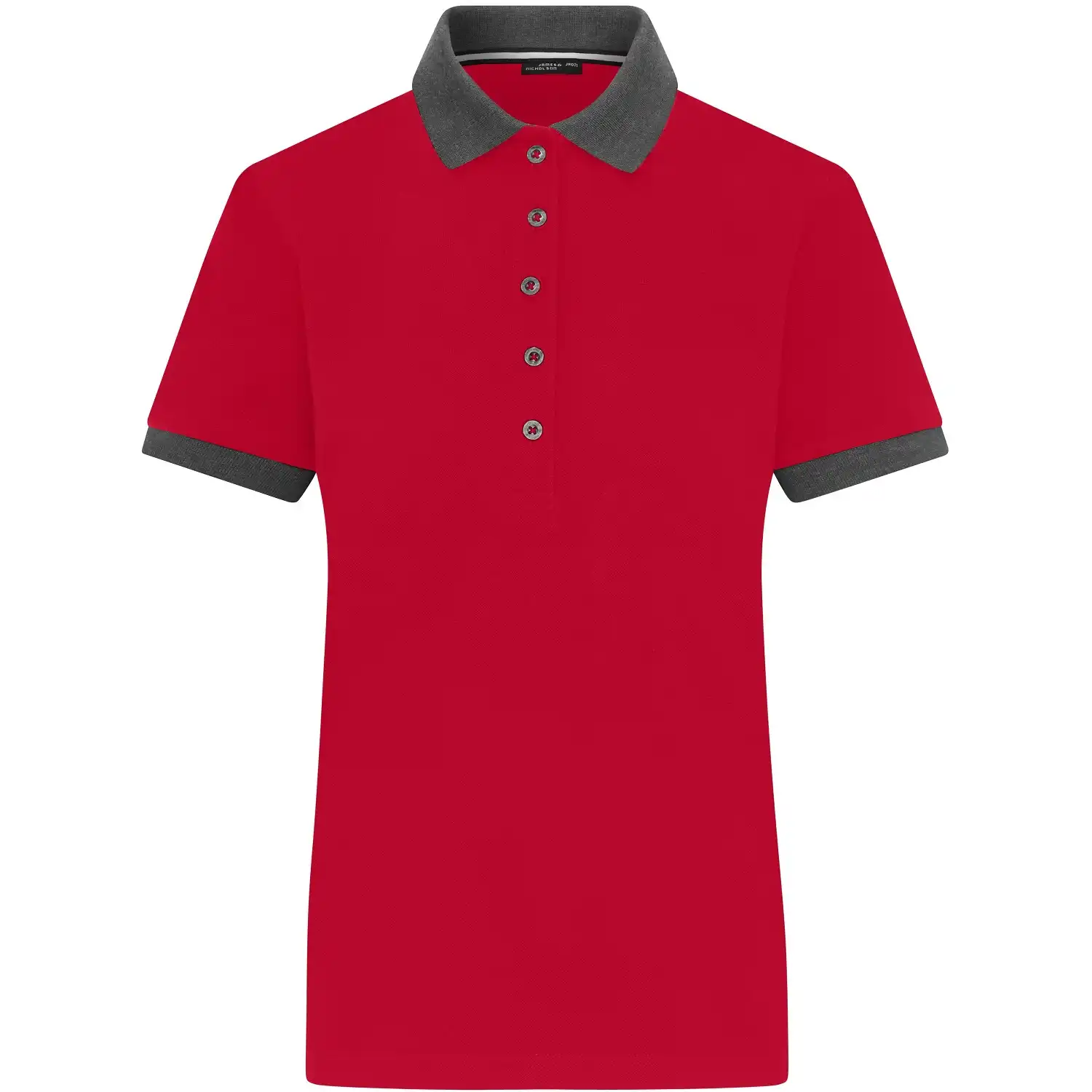 Damen Polo-Shirt "JN1303" in red/anthracite-melange, S - Thumbnail 1