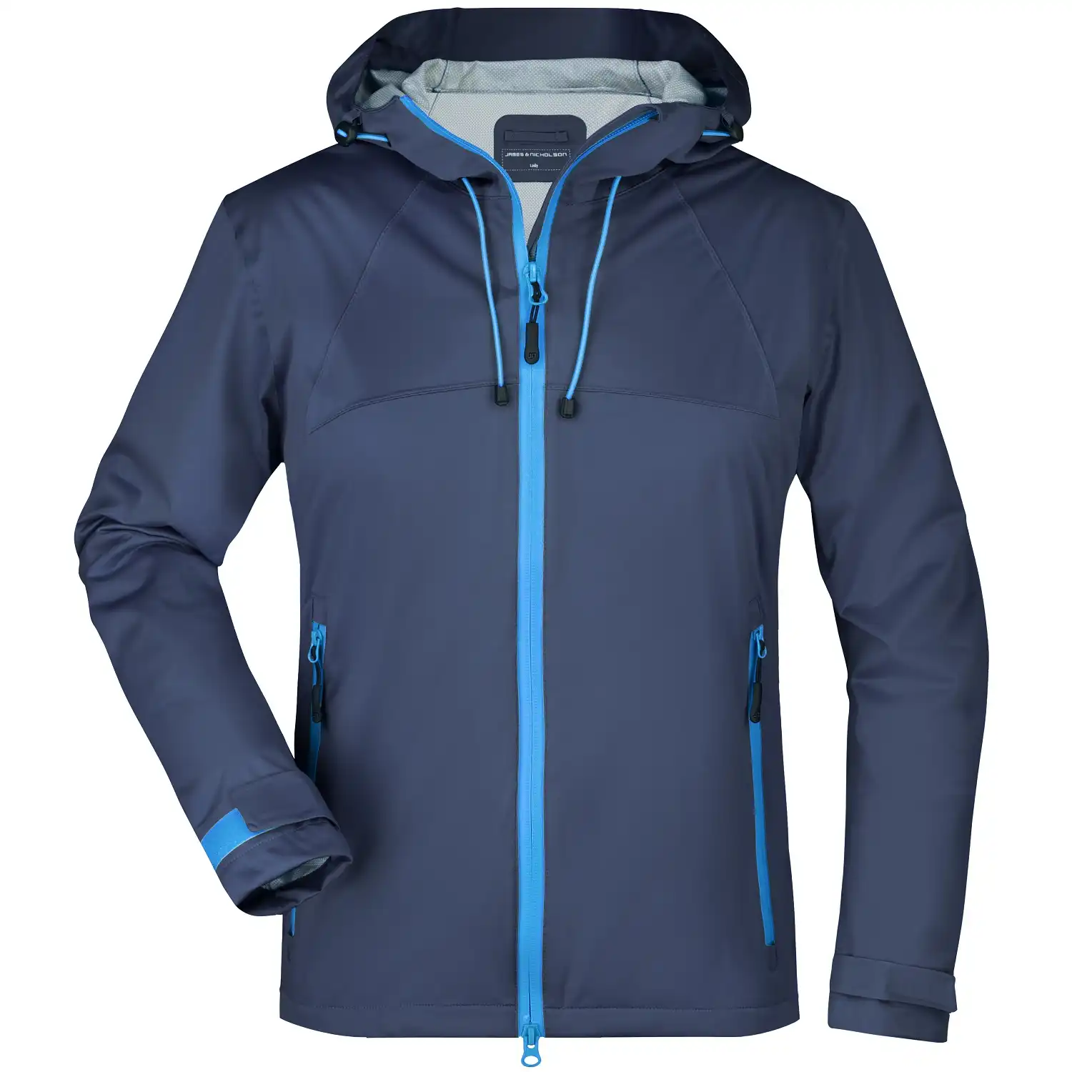 Damen Ultralight Regenjacke "JN1097" in navy/cobalt, XXL - Bild 1