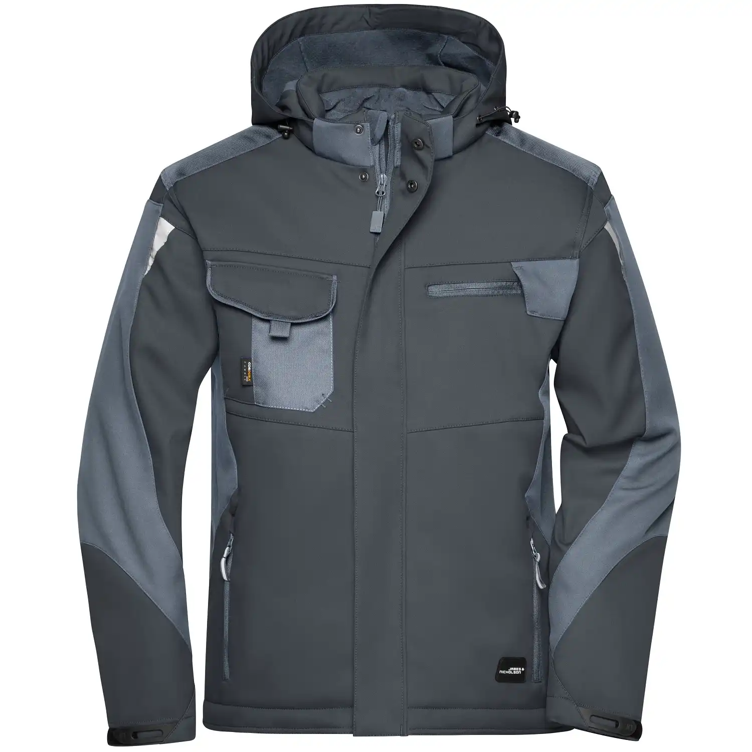 Winter Softshelljacke "JN824" in black/carbon, 3XL - Thumbnail 1