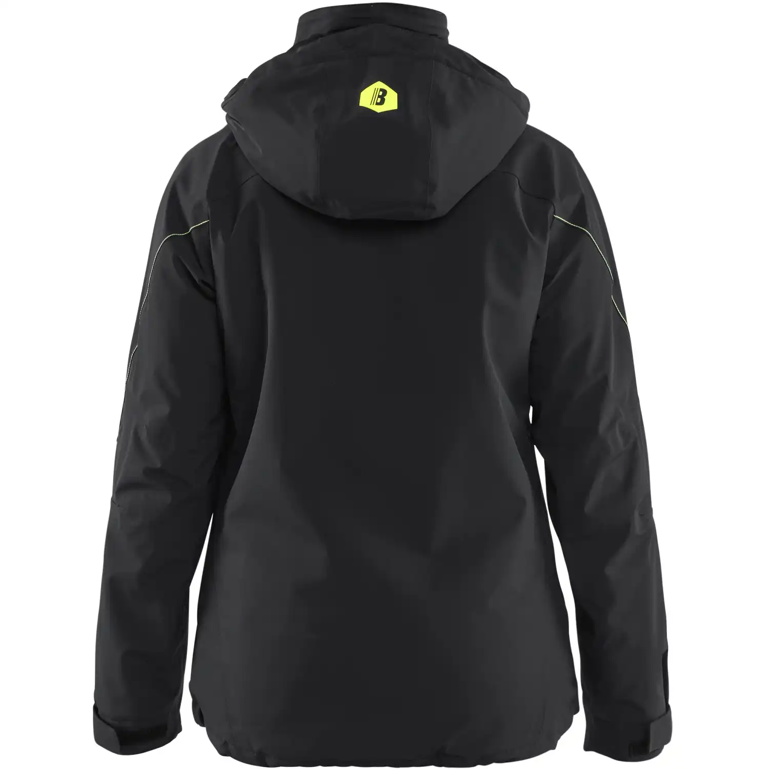 Damen Stretch Winterjacke "4408" in schwarz/gelb, M - Thumbnail 2