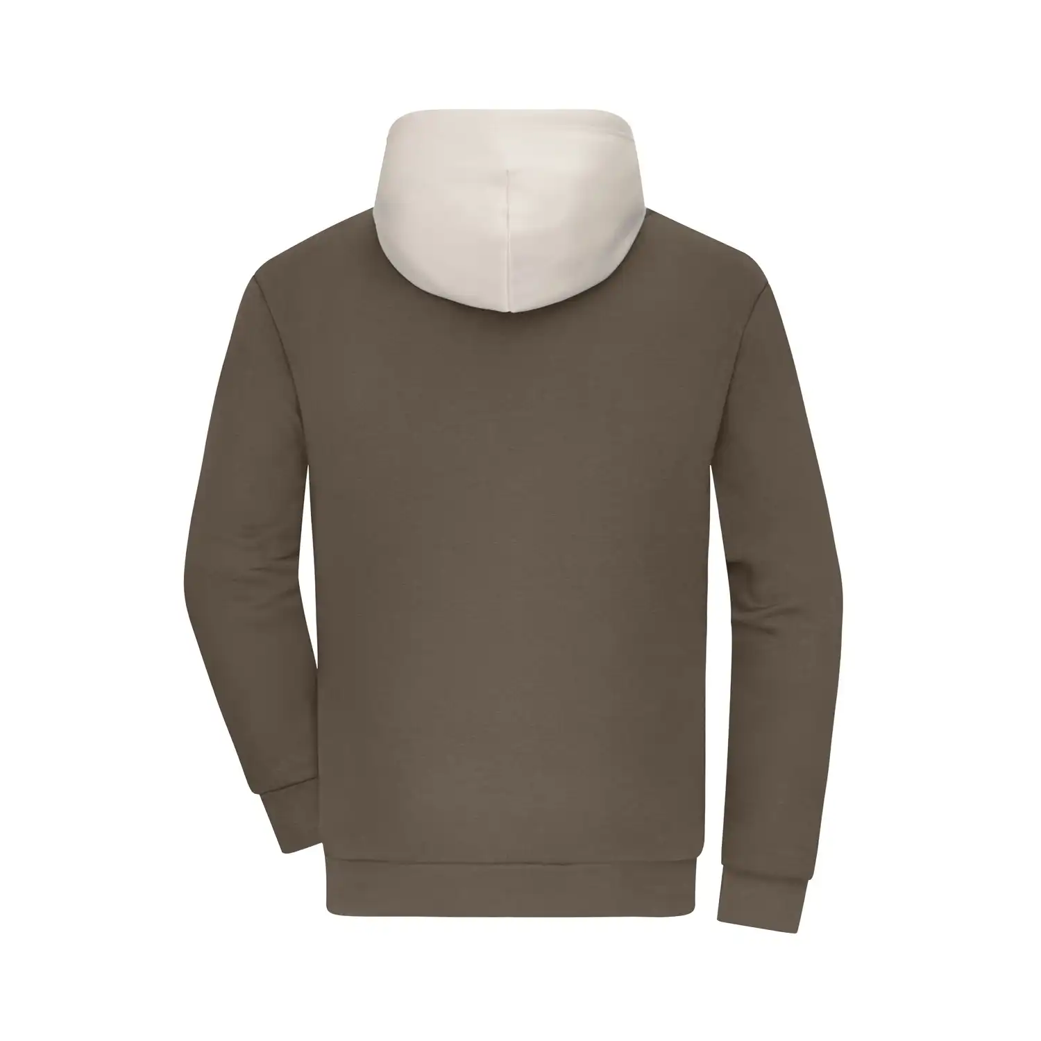 Sweat-Hoody colour-block UNISEX "8051" in XXS, muddy-brown/sandstone - Thumbnail 4