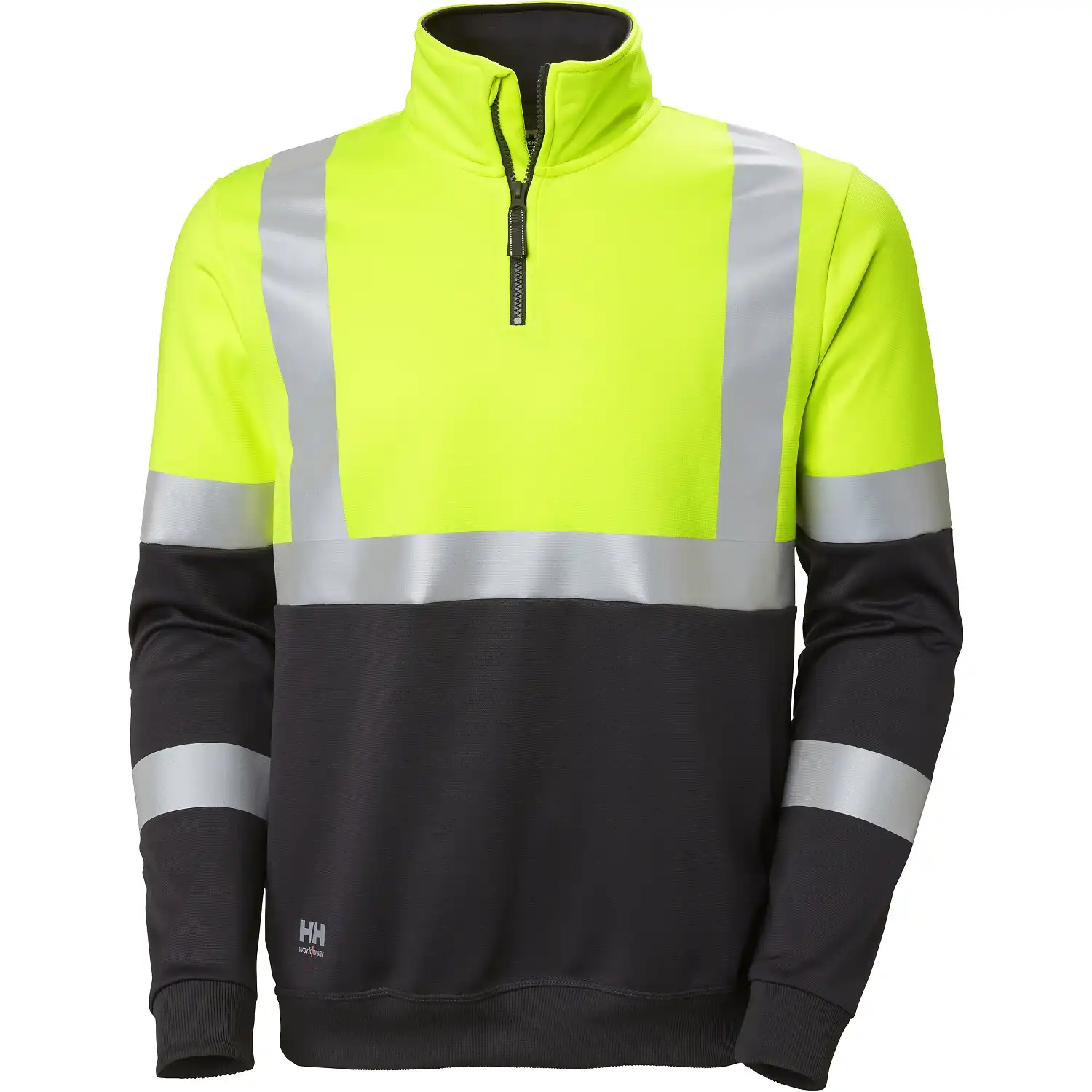 Warnschutz Zip-Sweatshirt "ADDVIS" in gelb/schwarz, XL - Thumbnail 1