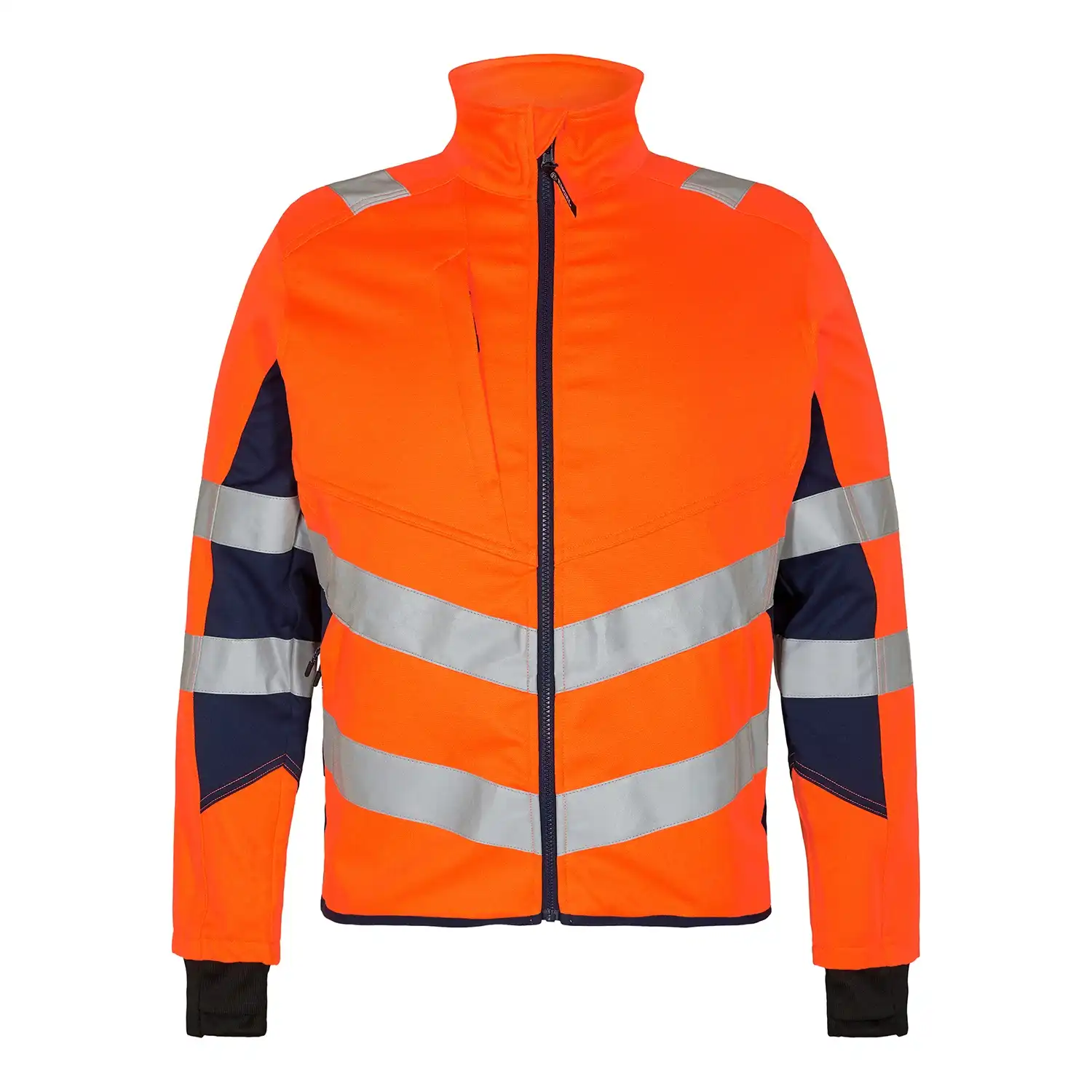 Warnschutz Stretch Bundjacke "1544-314" Safety in orange/marine, L - Thumbnail 1