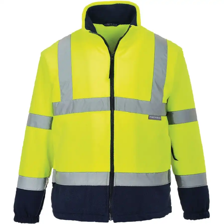 Warnschutz Fleecejacke "F301" in gelb/marine, L - Bild 1