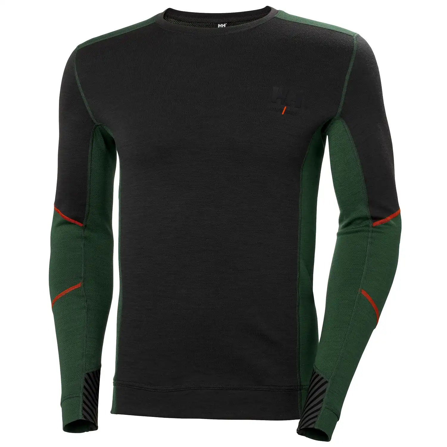 Langarmshirt „LIFA MERINOCREWNECK“ in grün/schwarz, XXL - Thumbnail 1