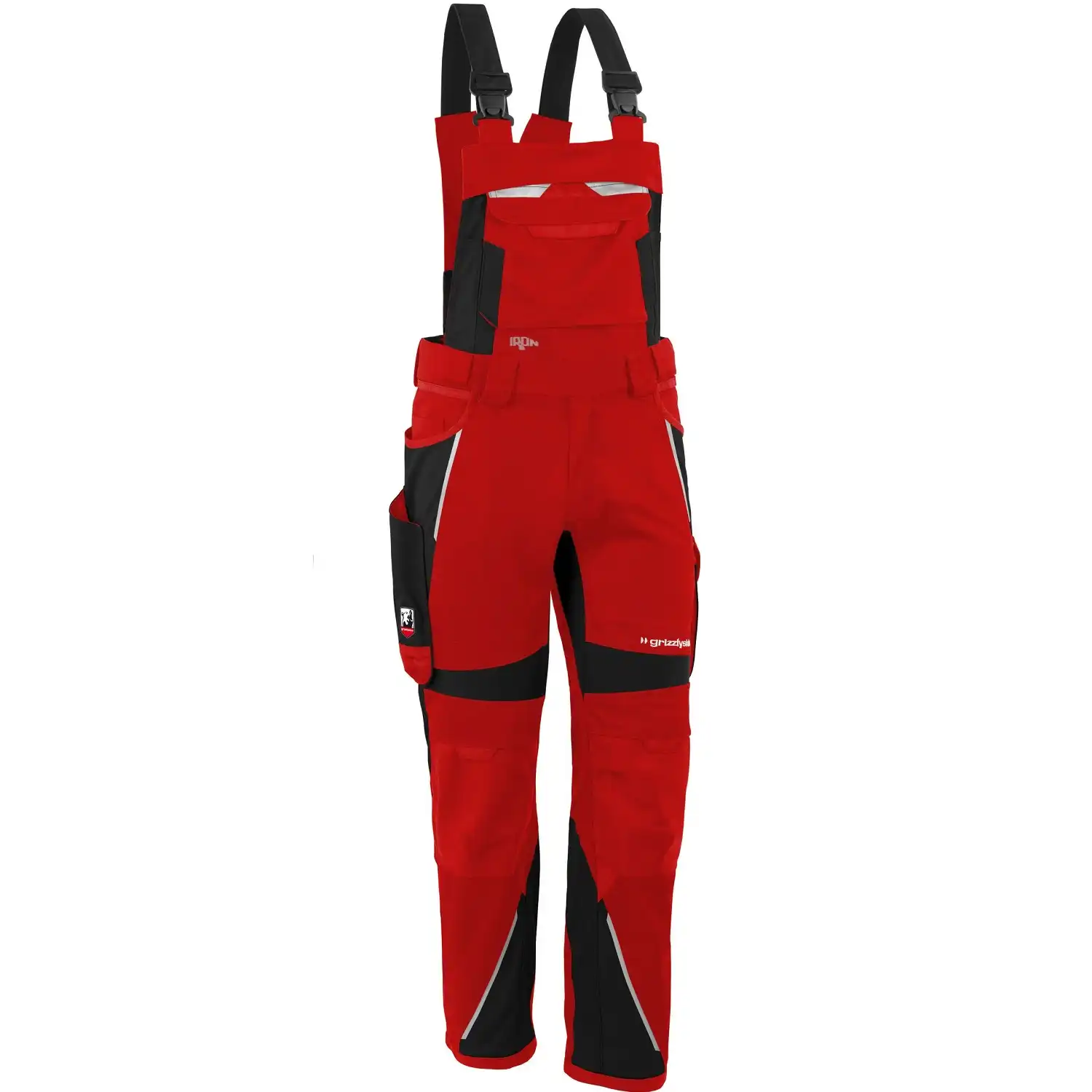 Latzhose "IRON" in rot/schwarz, N50 - Thumbnail 1