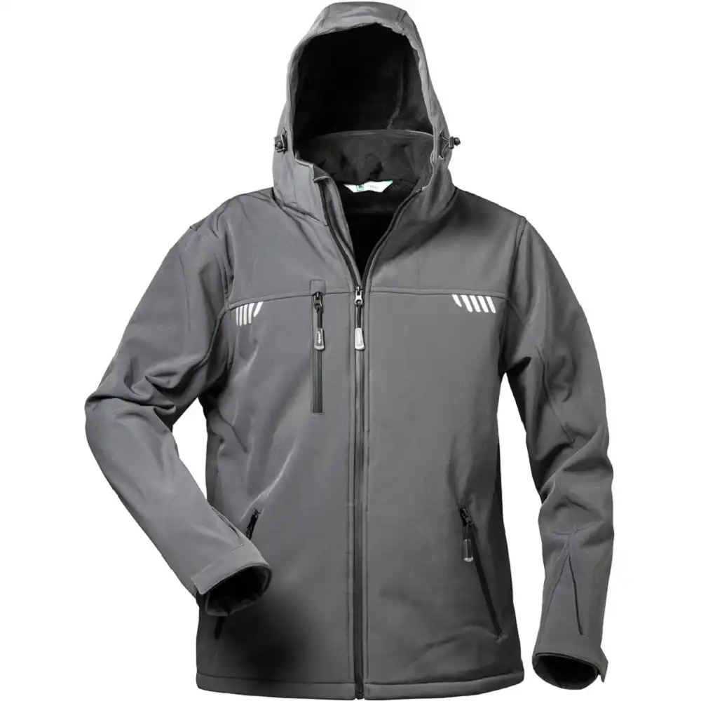 Softshelljacke mit Kunstfell "APOLLO"grau/schwarz in M - Thumbnail 1