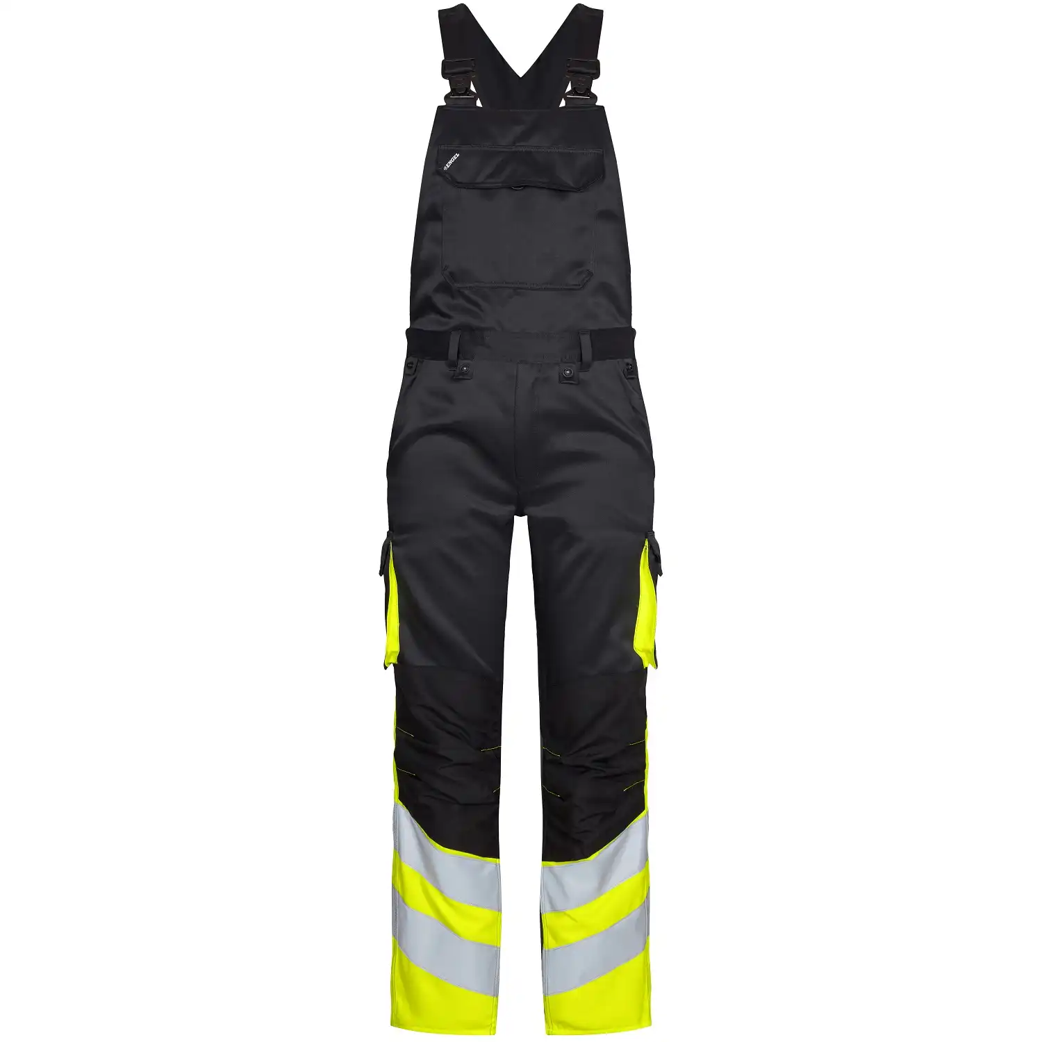Warnschutz Latzhose "3547-319" Safety leicht UV-Schutz in schwarz/gelb, 22 - Bild 1