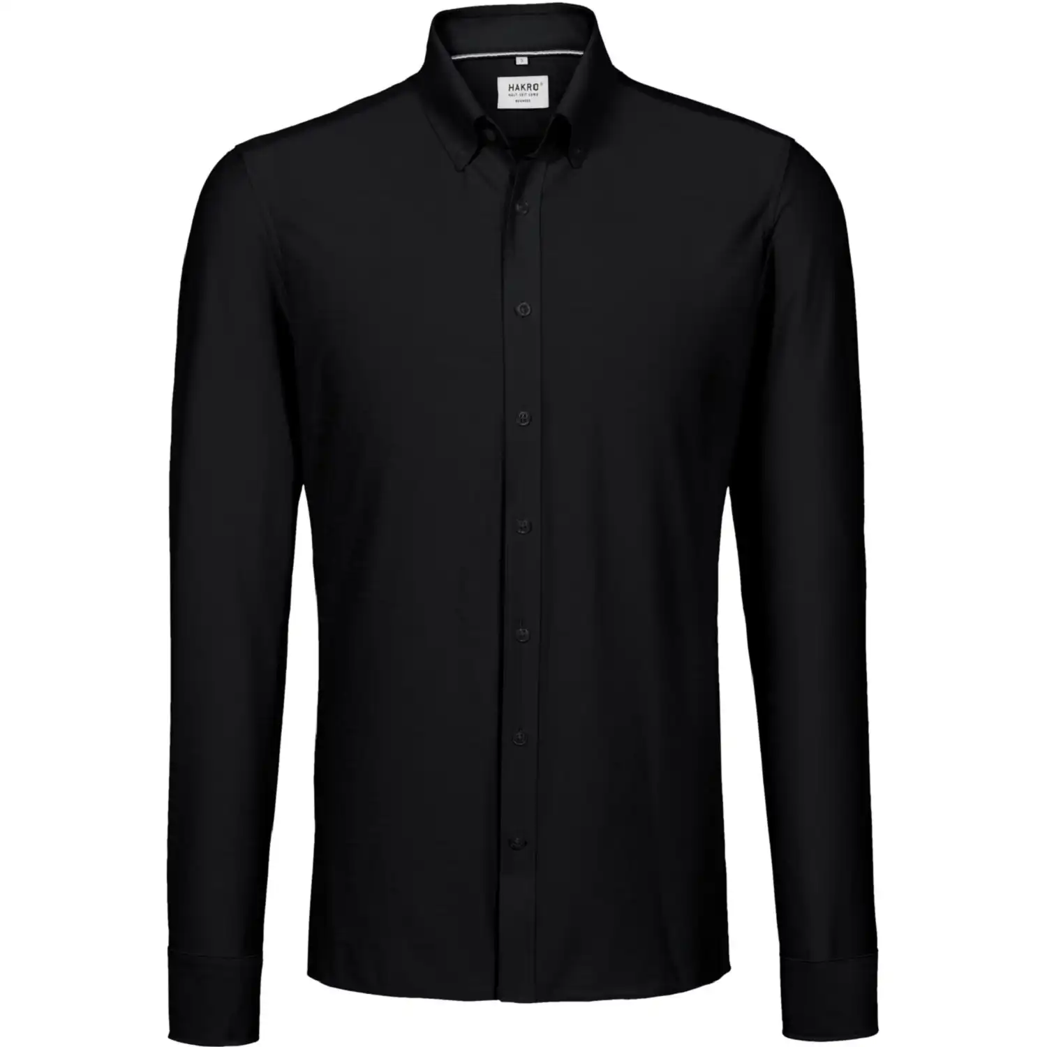 Hemd "NATURAL STRETCH" 130 langarm Regular in schwarz, L - Thumbnail 1