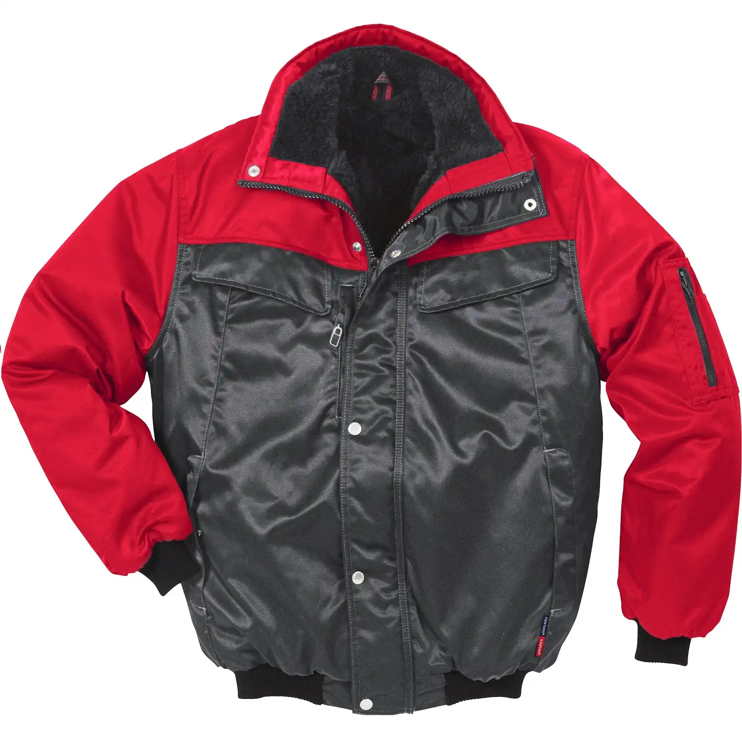 Pilotenjacke "4813" Icon Two Luxe in grau/rot, M - Thumbnail 1