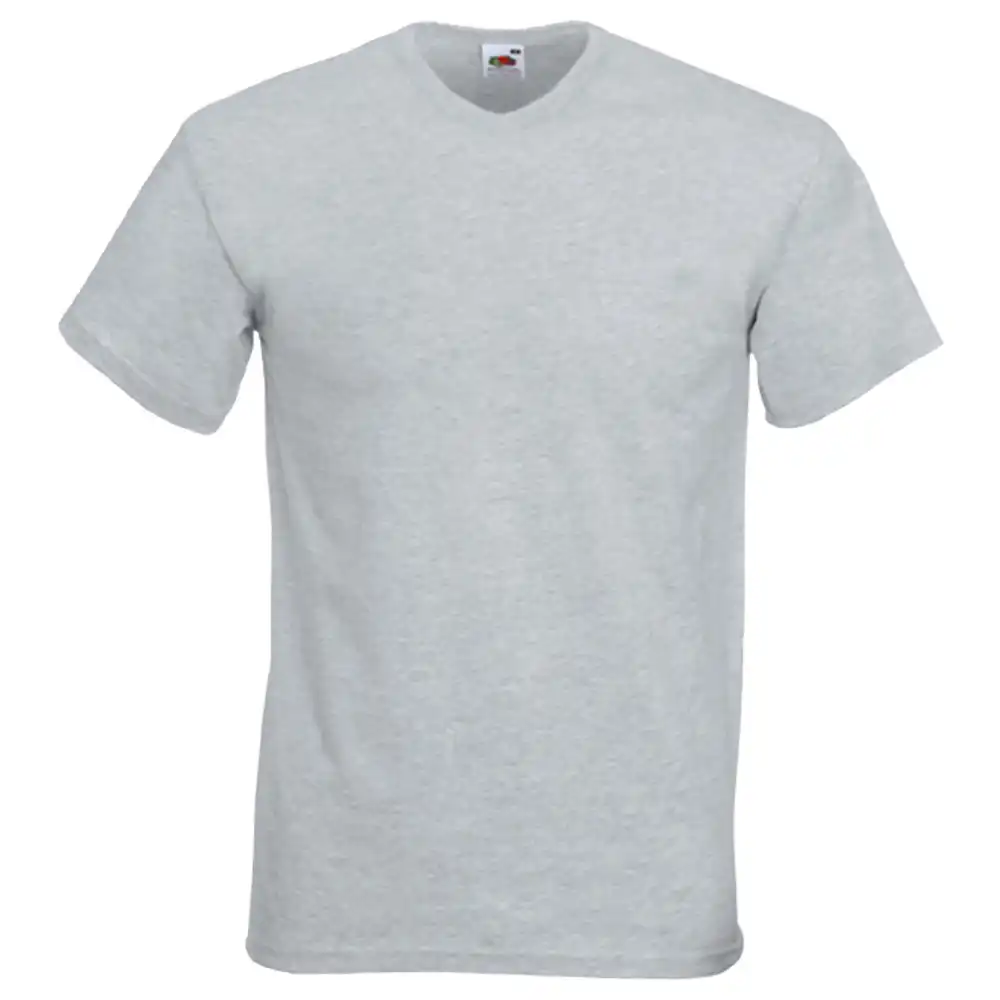 T-Shirt "F270" V-Ausschnitt Valueweight in heather grey, L - Thumbnail 1