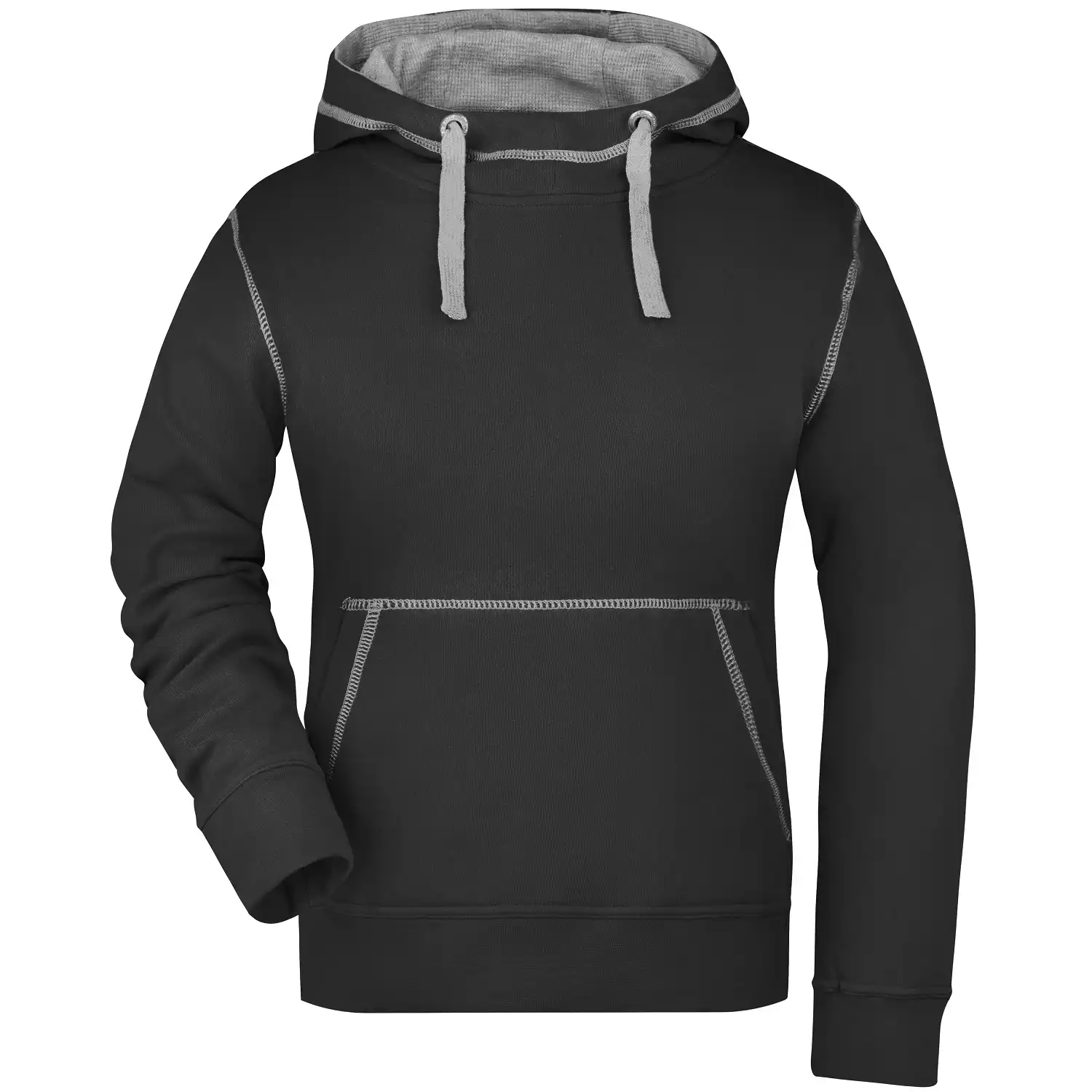 Damen Lifestyle Kapuzen-Sweatshirt "JN960" in schwarz, L - Thumbnail 1