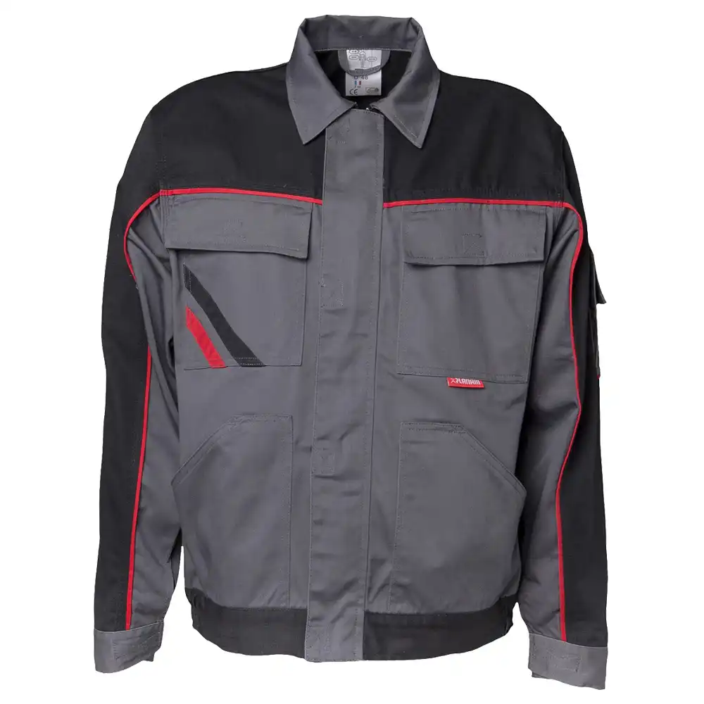 Bundjacke "HIGHLINE" 285g/m² Canvas-Besatz in schiefer/schwarz/rot, 70 - Bild 1