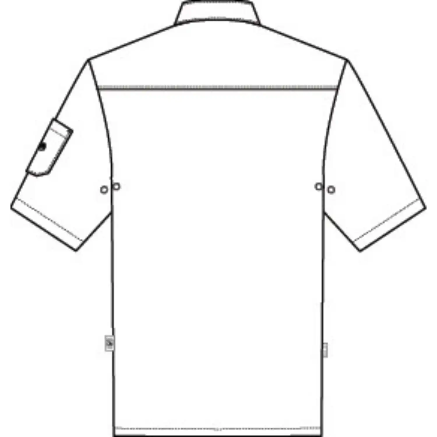 Kochjacke Kurzarm "5573" in schwarz, L - Thumbnail 5