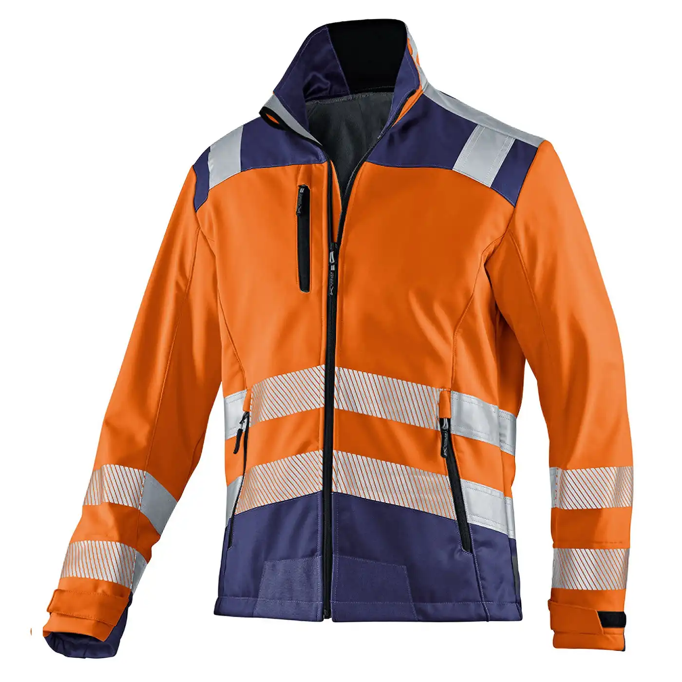 Warnschutz Softshelljacke "REFLECTIQ" in orange/marine, 3XL - Bild 1
