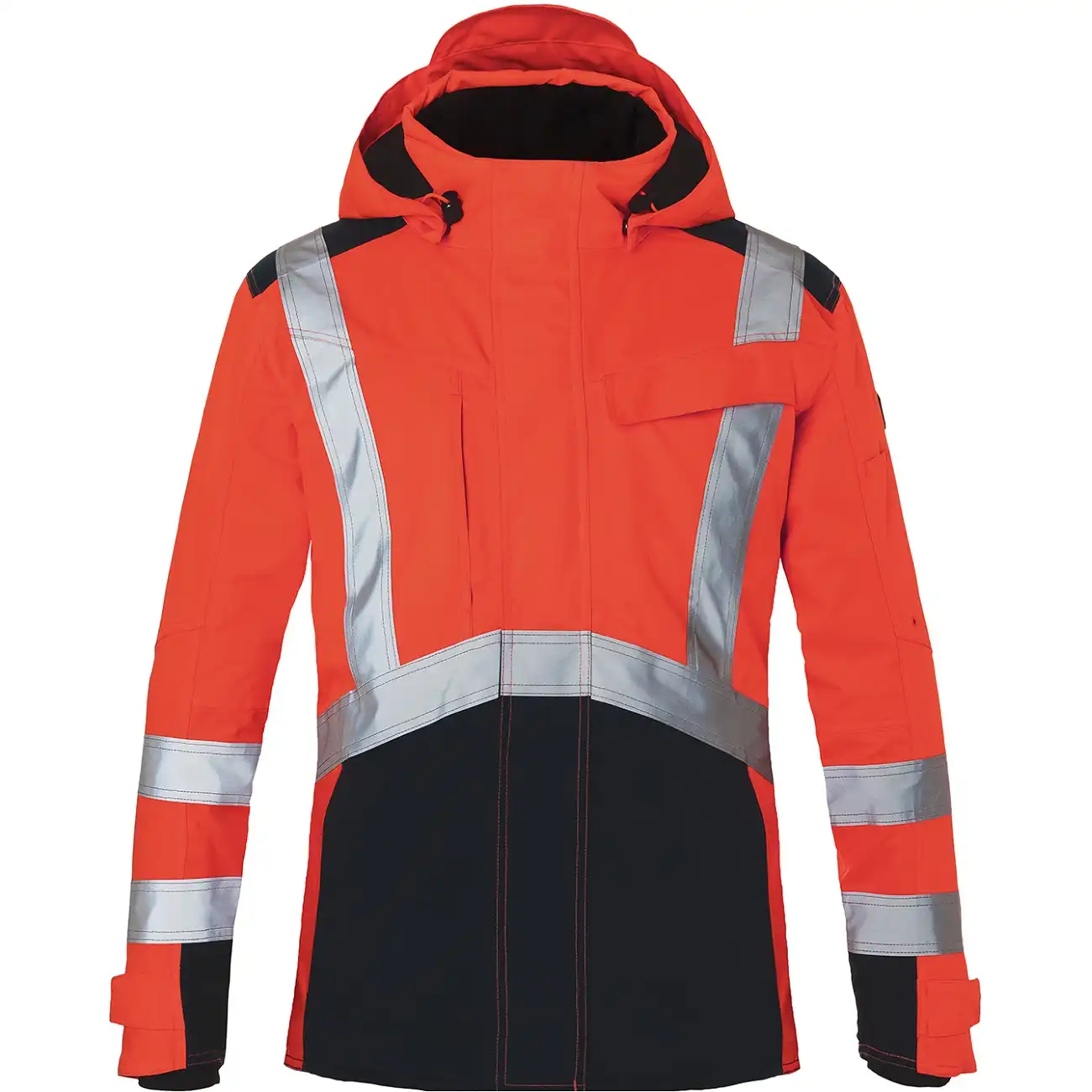 Warnschutz Winterjacke "REFLECTIQ" in rot/schwarz, XL - Thumbnail 1