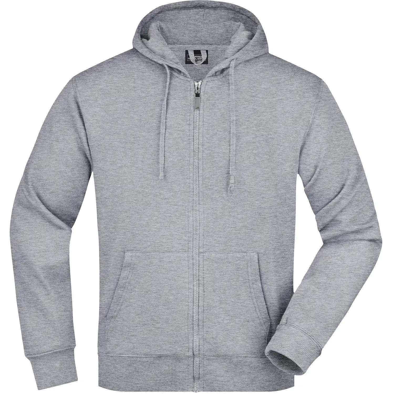 Kapuzen-Sweatjacke "JN042" in grey-heather, XL - Bild 1