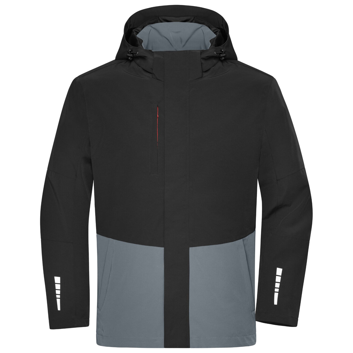 Hardshell Regenjacke "JN1878" in schwarz/grau, L - Thumbnail 1