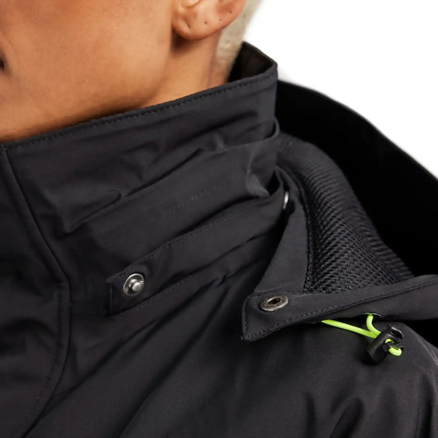 Damen Stretch Winterjacke "4408" in schwarz/gelb, M - Thumbnail 6